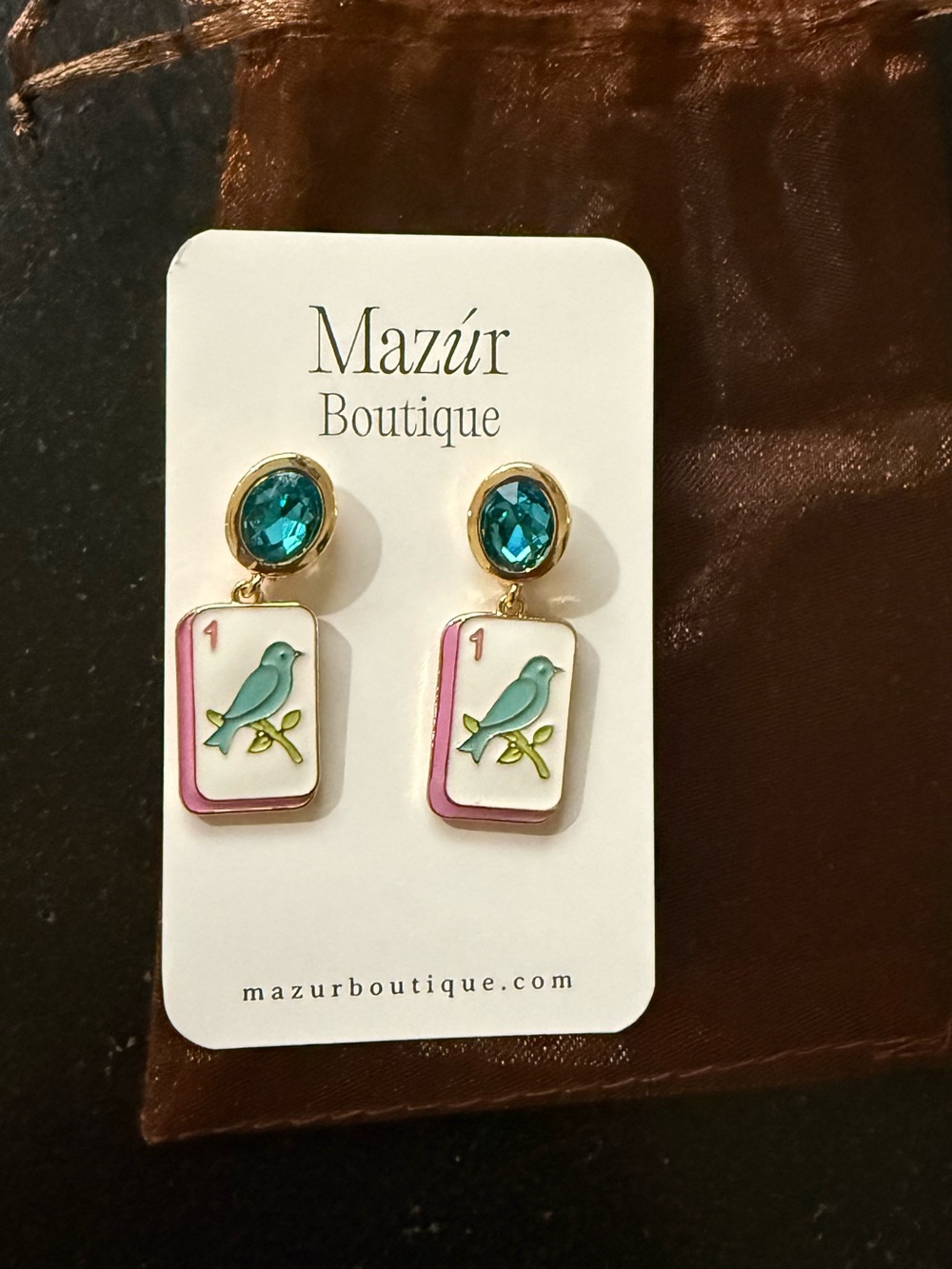 *NEW* Mahjong Bird / 1-Bam Tile Statement Earrings